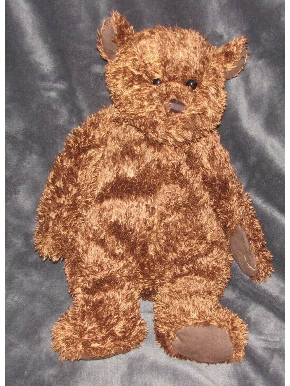 2005 Cost Plus World Market Stuffed Plush Shaggy Brown Teddy Bear Dog Bean Bag